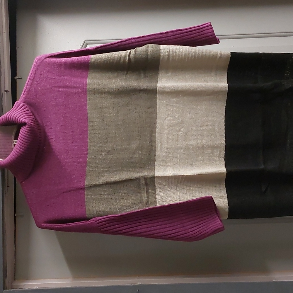 Purple Stripe Sweater One Size